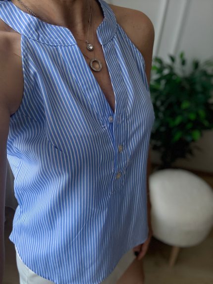 Çizgili Reglan Yaka Gömlek
