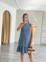 Kolsuz Bisiklet Yaka Fırfırlı Elbise