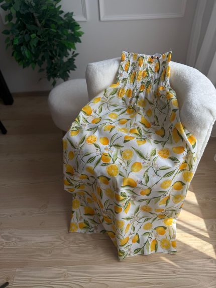 Limon Desenli Elbise